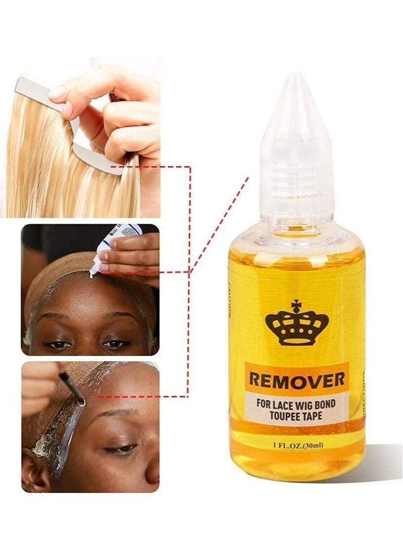 JAJEEK pack 2 Removes Hair Glue, Wig Tape, Double Sided Extension Tape,30ml Tape Remover for Hair Extensions Remover for Lace Wig Bond Toupee Tape in Hair Extensions Adhesive - Image 4