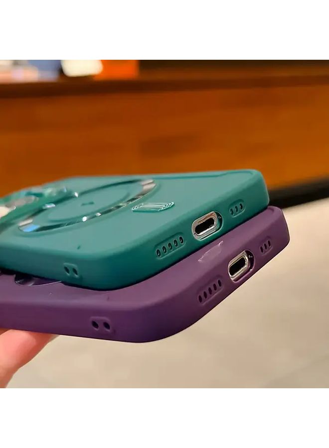 Magnetic Stand Protective Phone Case For iPhone 12 Pro In Deep Purple - Image 5