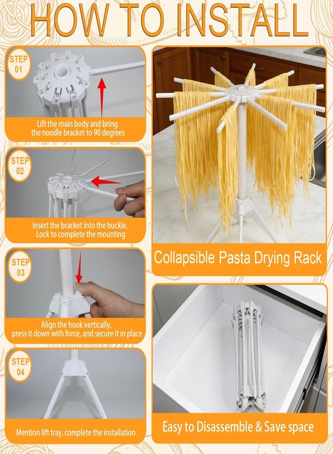 Eyskutvjc 10pcs Pasta Making Tools, Wood Pasta Making Kit with Pasta Drying Rack,Rolling Pins,Gnocchi Board,Dough Cutter,Ravioli Cutter,Pasta Stamps,Making Dumplings .Pasta Making Accessories for Home - Image 5
