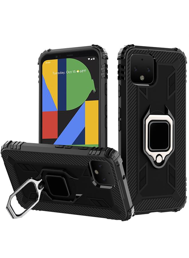 Zaboon Case For Google Pixel 4 XL Carbon Fiber Protective Case with 360 Degree Rotating Ring Holder - Image 1