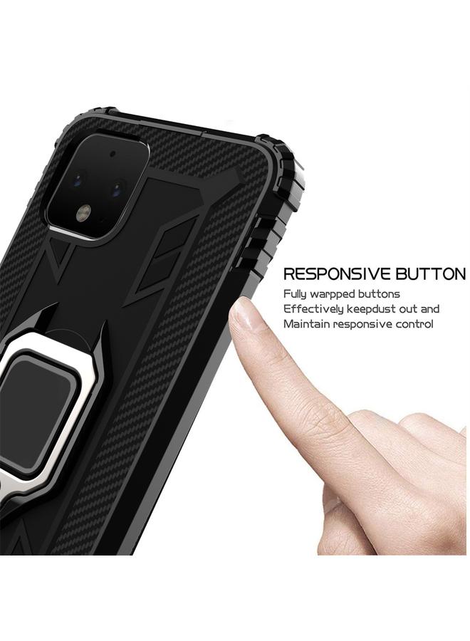 Zaboon Case For Google Pixel 4 XL Carbon Fiber Protective Case with 360 Degree Rotating Ring Holder - Image 4