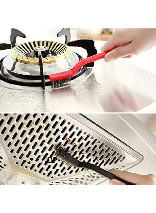 Black Gas Saver Burner Saver Stand Jali Ring Fire & Windproof Energy Saving, Set of 3 Pc Mini Wire Brush Cleaning Tool Kit Brass, Nylon, Stainless Steel Bristles (1pcs Gas Burner) (1 Pc, 3pc Brush) - Image 3