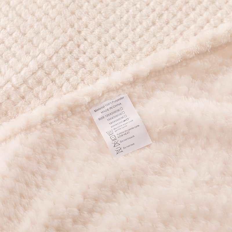 VIDSID Plush blanket, Super Soft and Warm 100 * 150cm Throw Blanket for Couch, Cozy, Fuzzy and Lightweight (Beige 100 * 150cm) - Image 5