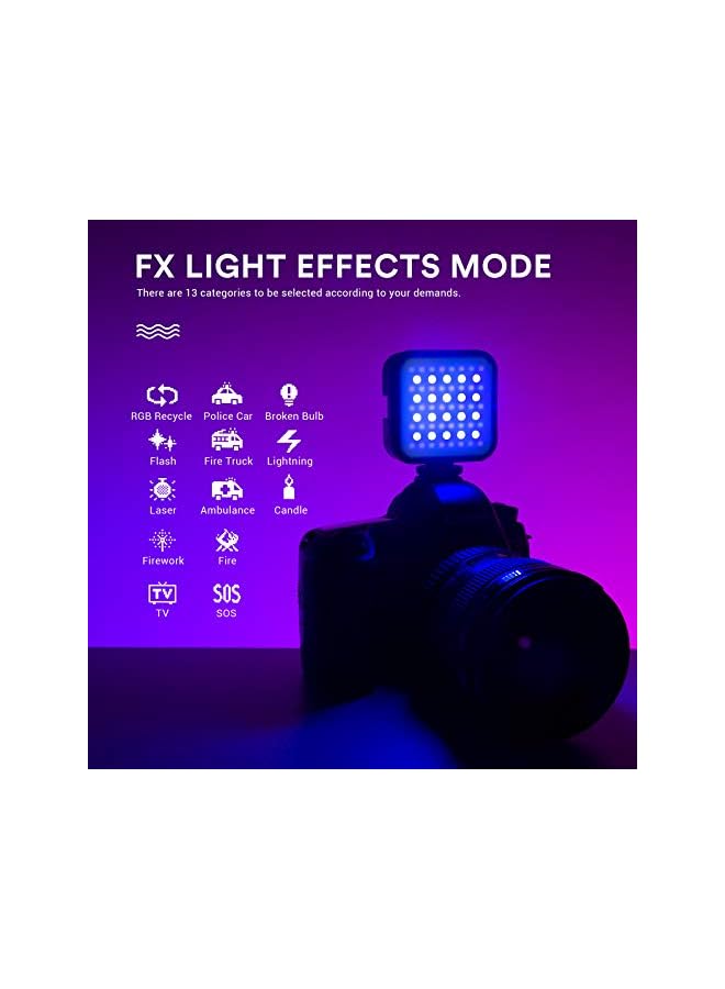 Godox LITEMONS LED6R RGB LED Video Light, Rechargeable LED Camera Light, HSI Adjustable 36000 Colors, CCT Bicolor 3200K-6500K, CRI 95, 13 FX Light Effects with 3 Cold Shoe, Support Magnetic Attraction - Image 4