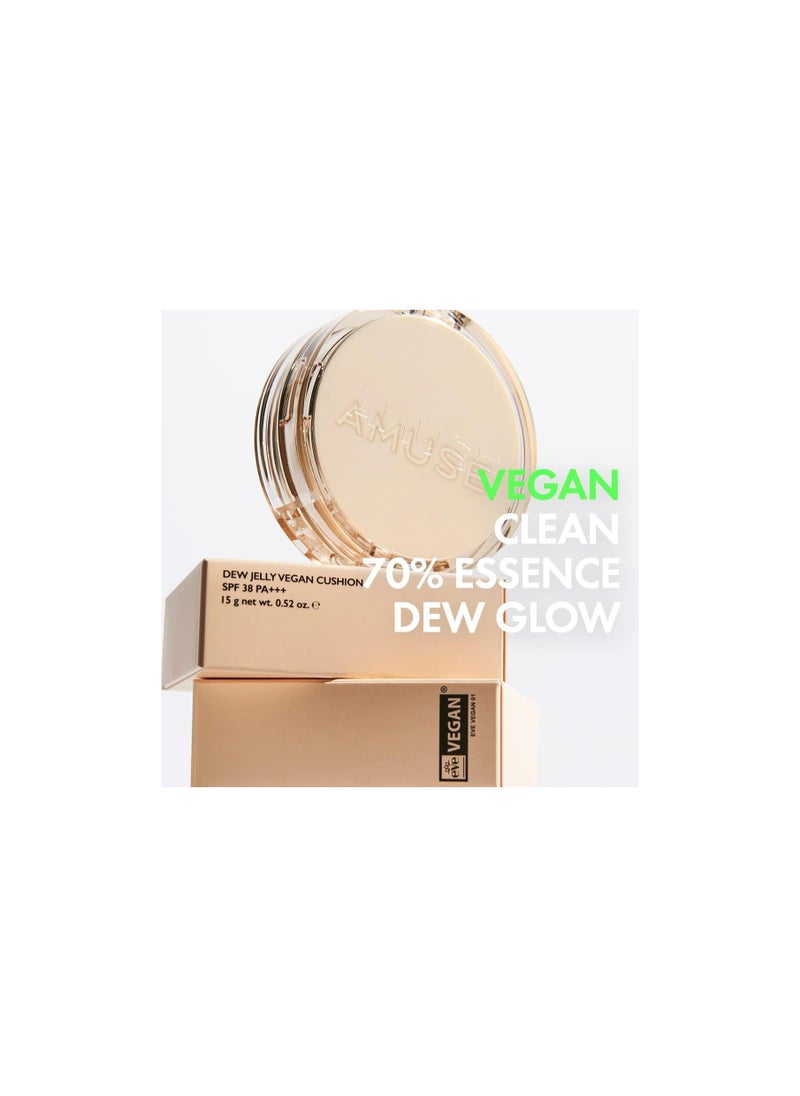 Amuse Dew Jelly Vegan Cushion Foundation Glow Dewy 02 NUDE 15g  - Image 3