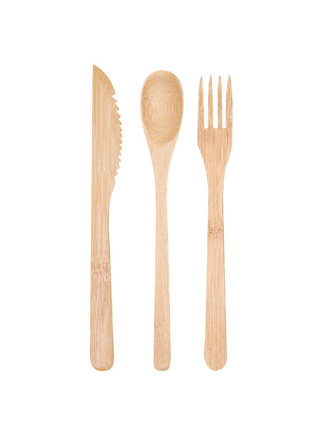 Restaurantware 8 Inch Cutlery Set, 100 Disposable Bamboo Cutlery Set- Sturdy, Sustainable, Heavy-Duty Cutlery Set, For Catering, Banquets, Parties, Or Buffets  - Image 1