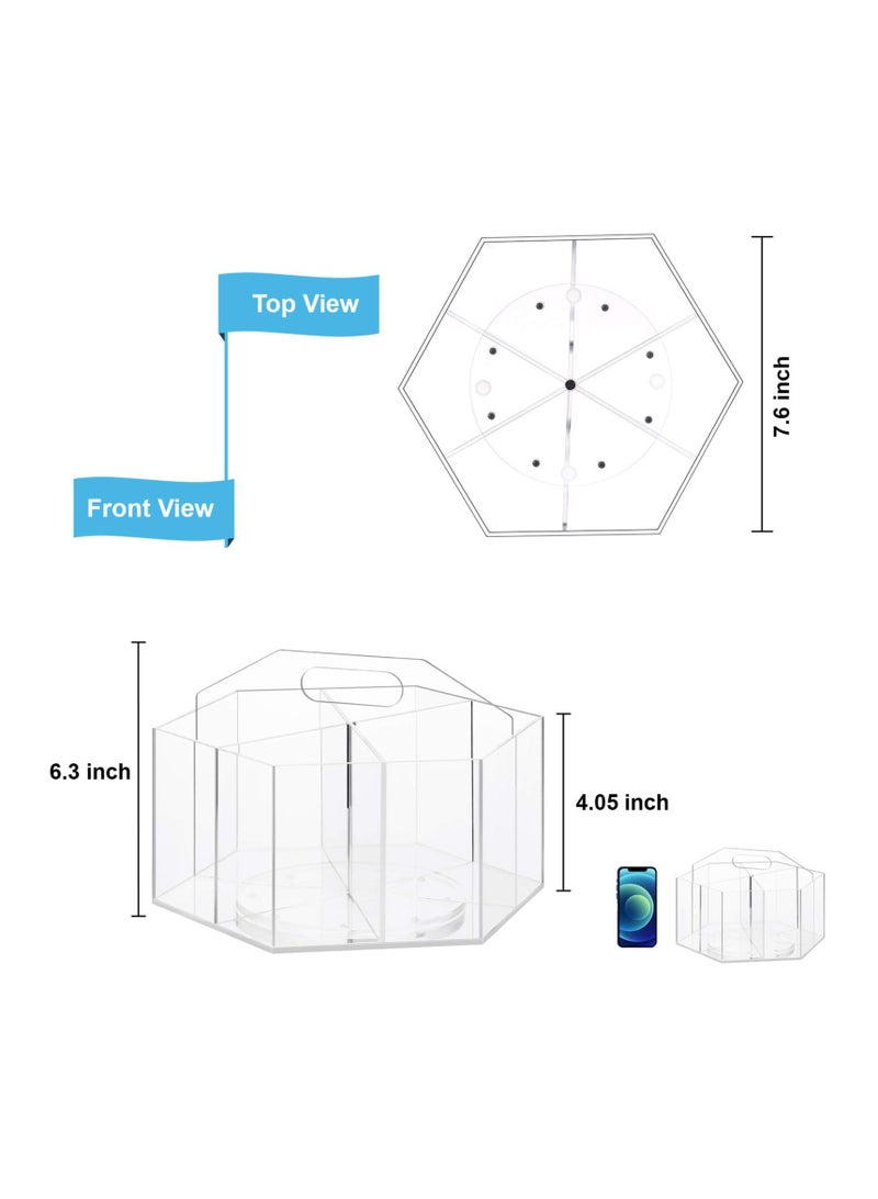 Clear Acrylic 360-Degree Rotating Hexagon Pen Holder, Stylish Desktop Organizer for Office, School and Home, Ideal for Stationery and Art Supplies, Great Gift Idea for Kids - Image 5