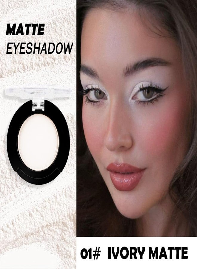 HHLTOH Monochrome Matte Eyeshadow Makeup Palette, Highly Pigmented Ivory White Eyeshadow Palette, Matte Pressed Powder Eye shadow Makeup, Single Vegan Eye Shadow, Daily Evening Women Girls Eyeshadow Gift 1# - Image 2
