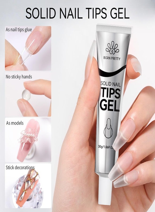 Born Pretty Solid Nail Tips Gel,30ml Soft Gel Nail Tips Glue, Nail Gel for Press On Nails, Super Strong Cured Needed Acrylic Nail Gel, Nails Tip U V Nail Extension Gel Nail Charm Glue - Image 2