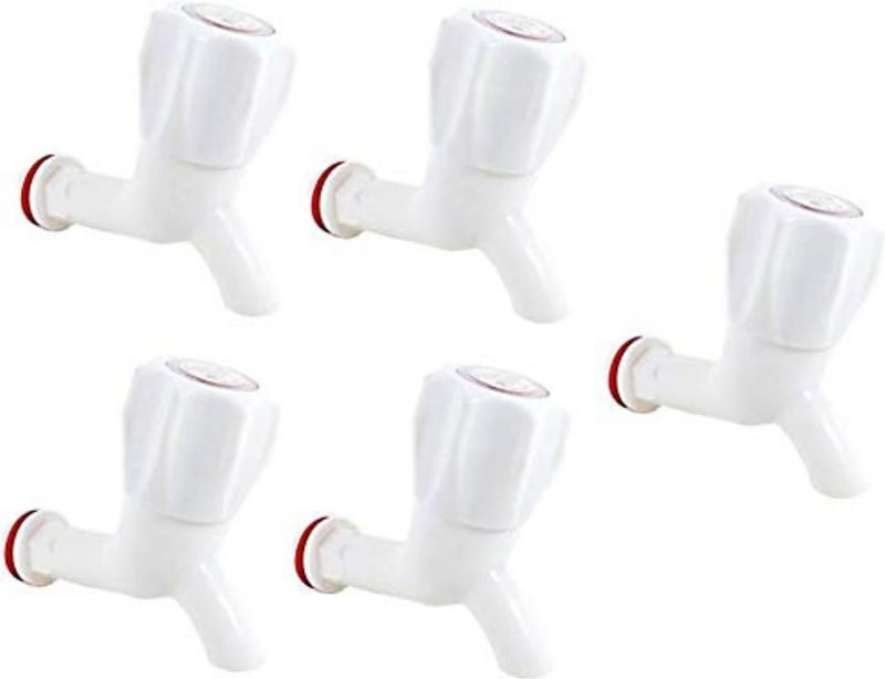 COSSIMO Polo PVC White Bib Cock Tap Pack of 5 - Image 1