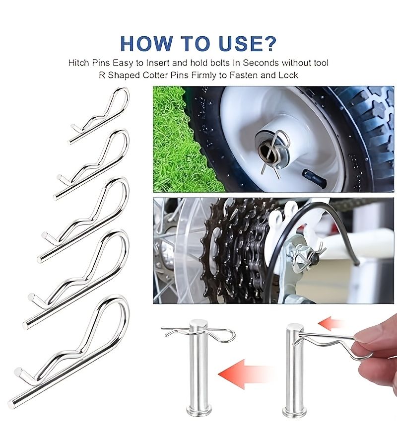 20 Pcs R Type Nail Clips Multi Size Spring Fasteners For Trailer Locking Trailers Clamps Lawn Mowers Trucks - Image 5