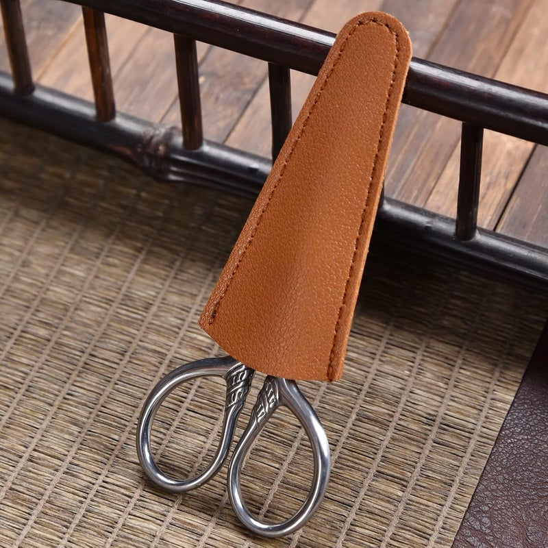 Lobodt Small Facial Hair Scissors, Stainless steel (silver) Straight Tip Snips Beauty Grooming Kit for Eyebrows, Beard, Ear, Nose, Moustache Trimming with PU Case - Image 4