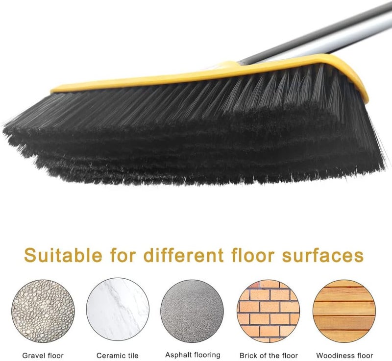 Lanhope LandHope Push Broom with Long Handle, Floor Brush 47.6 inch Soft Bristle Broom 12.2" Wide for Cleaning Bathroom Kitchen Patio Garage Deck Tile Floor - Image 2