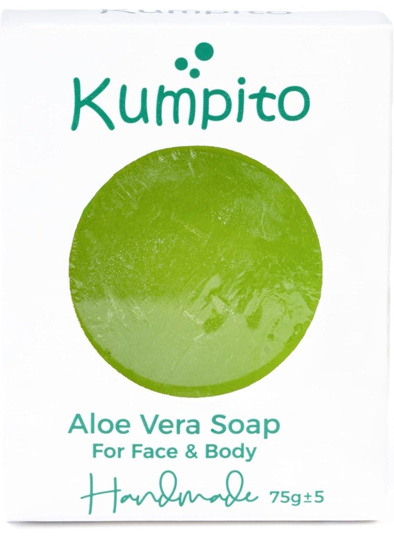 Kumpito Natural Handmade Anti-Dandruff Hair Shampoo Bar | With Chamomile & Blue Clay | Strengthens Roots, Treats Dandruff & Repairs Damage for shiny and healthy hair & Kumpito Aloe Vera Handmade Soap – Natural Face & Body Cleanser with Cucumber & Olive Oil | Moisturizing, Oil Control, Antioxidant, Deep Cleansing Soap – For All Skin TypesBundle - Image 3