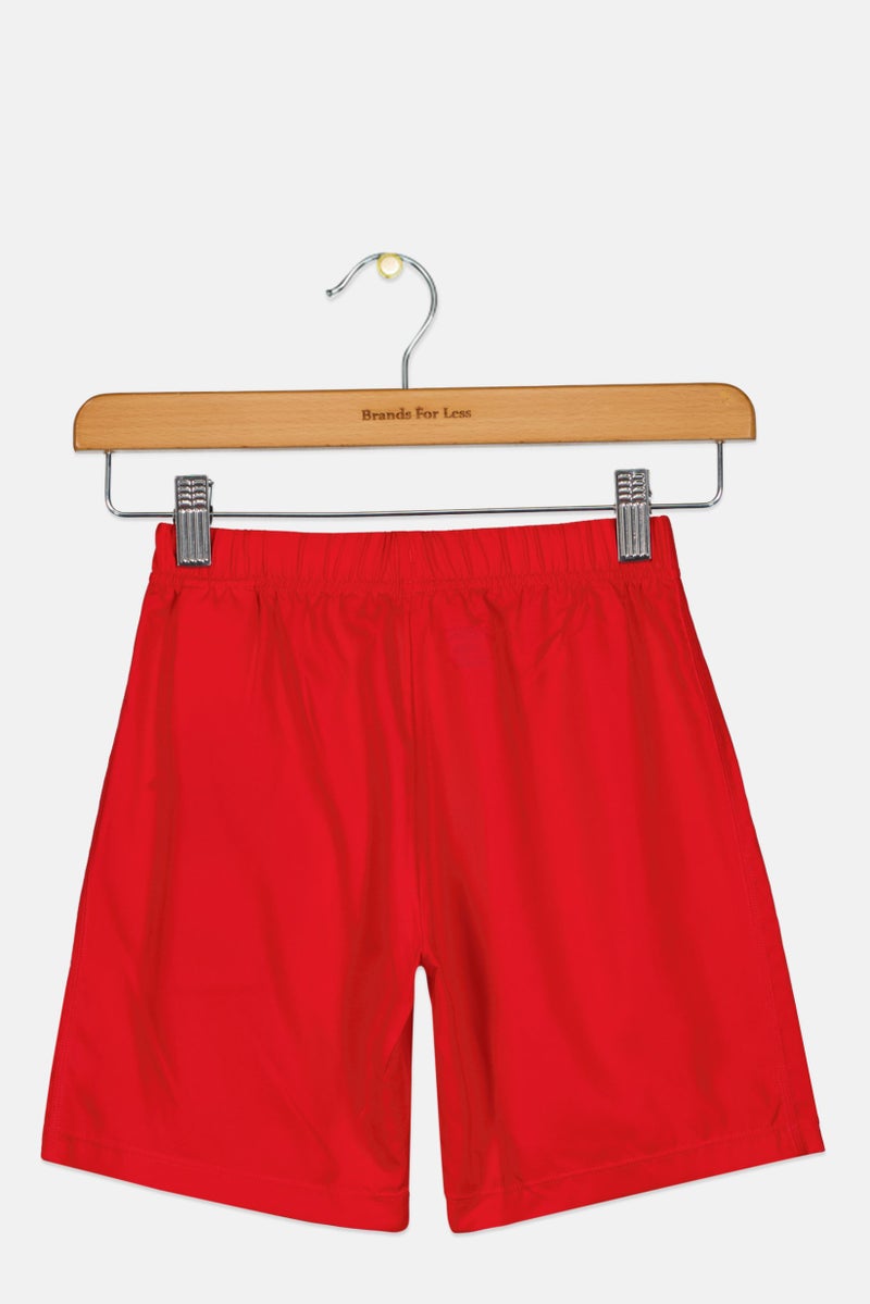 asics Kids Boy Sportswear Fit Training Shorts, Red - Image 2