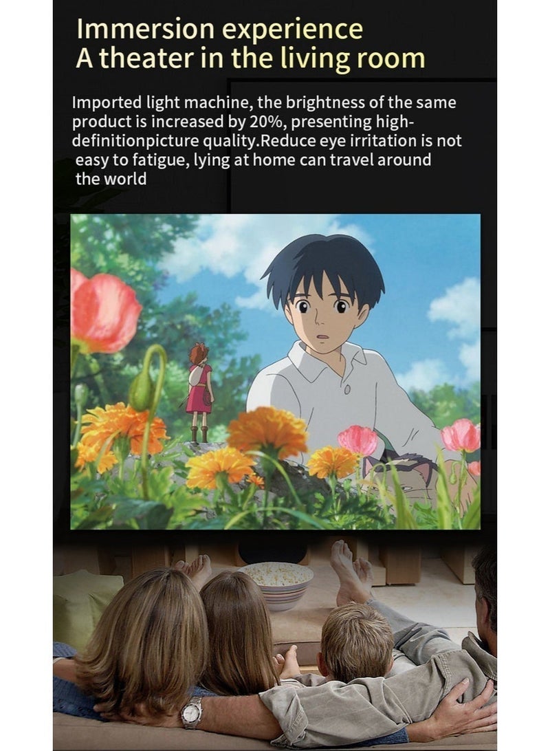 TANMASHI Smart Projector 4K Full HD WiFi Bluetooth, 350 ANSI High Brightness Home Theater Projector, Semi-Enclosed Dustproof 4K Projector, Quiet Portable Projector with HDMI, Flagship Android Projector Cinema - Image 4