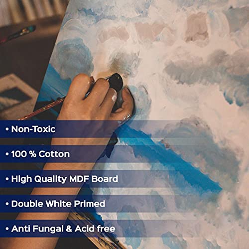 Homestrap Cotton Canvas Board Medium Grain 10 X 10 inch - Pack of 8 - White - Image 3