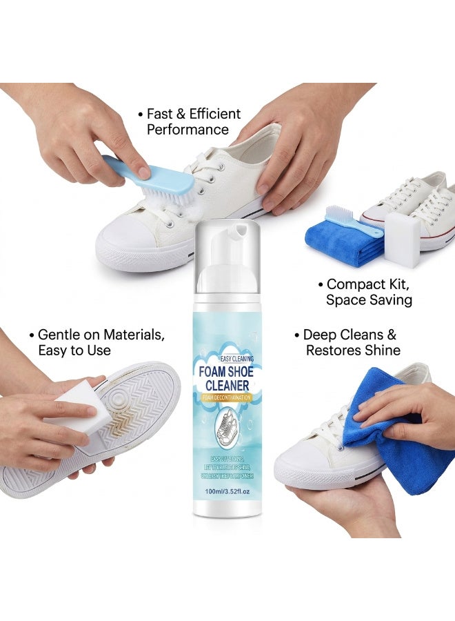 Hope Shoe Cleaner, Sneaker Cleaning Kit, 200 ml Sneaker Cleaner Foam with Brush, Towel and Sponge, White Shoe Cleaner, Basketball Cleaner, Shoe Cleaning Kit, Black, One Size - Image 5