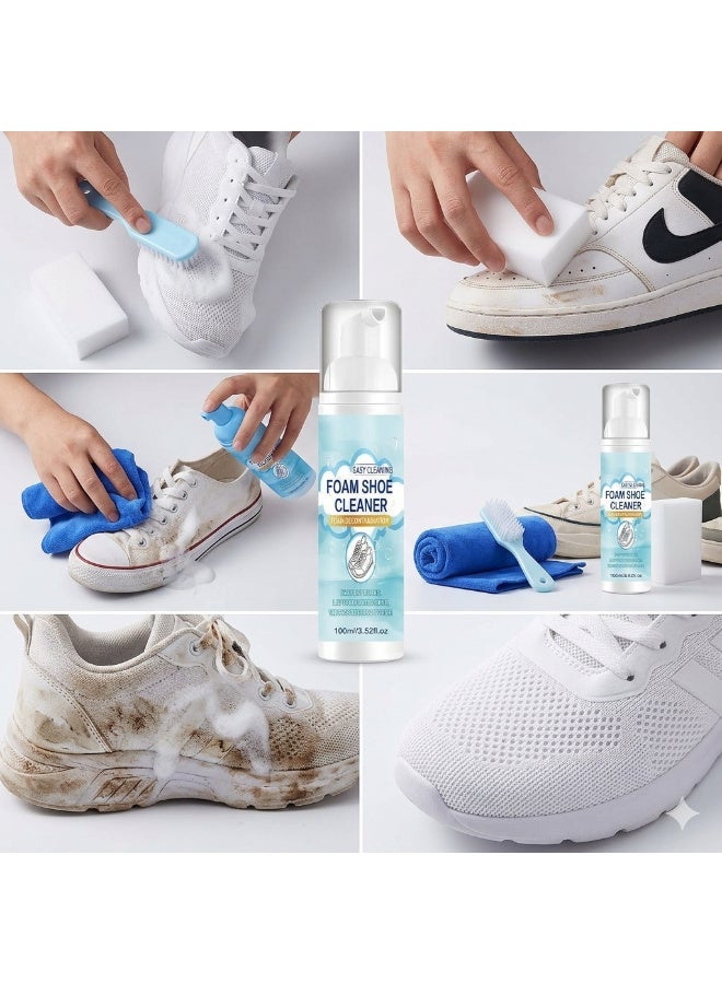 Hope Shoe Cleaner, Sneaker Cleaning Kit, 200 ml Sneaker Cleaner Foam with Brush, Towel and Sponge, White Shoe Cleaner, Basketball Cleaner, Shoe Cleaning Kit, Black, One Size - Image 1