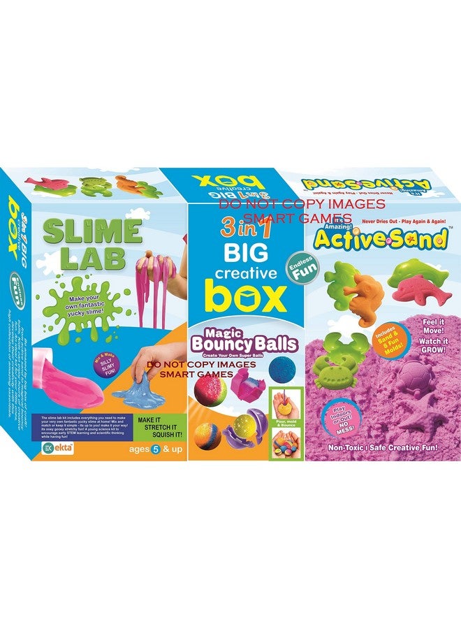 إيكتا صندوق إبداعي كبير 3 في 1 مع مختبر الوحل وكرات القفز السحرية وكائنات بحرية رملية نشطة - Image 1
