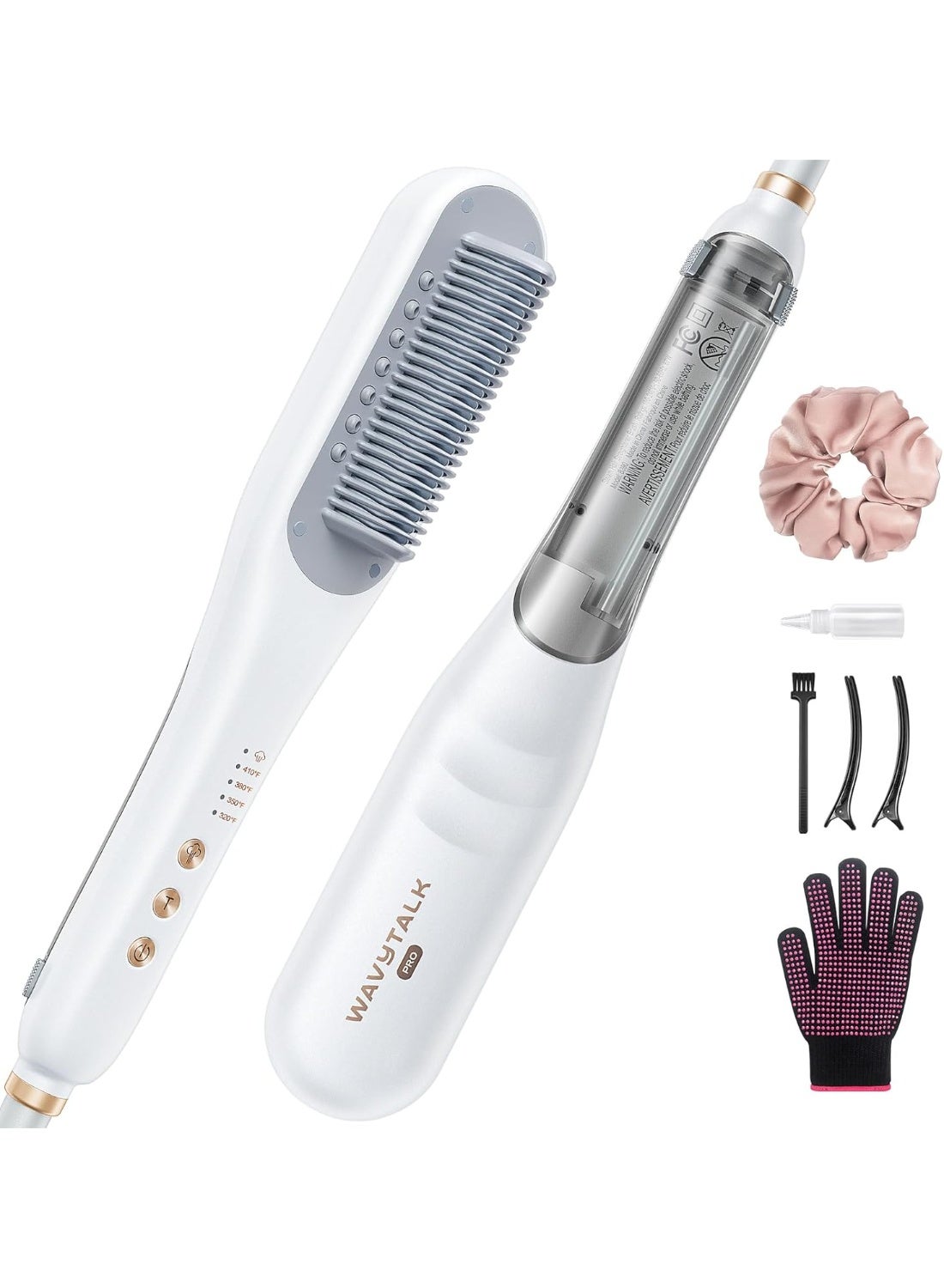 Wavytalk Pro Steam Straightener Brush - Steamline Pro 3-in-1 Hair Straightening Brush, Reduces Damage, Nourishes Hair, Fast & Easy Straightening
