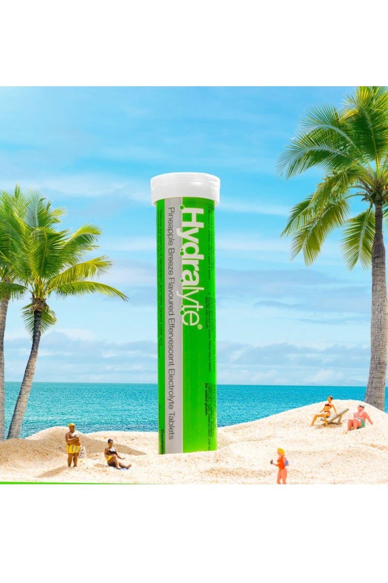 Hydralyte Effervescent Pineapple Breeze Flavoured Electrolyte 20 Tablets - Image 3