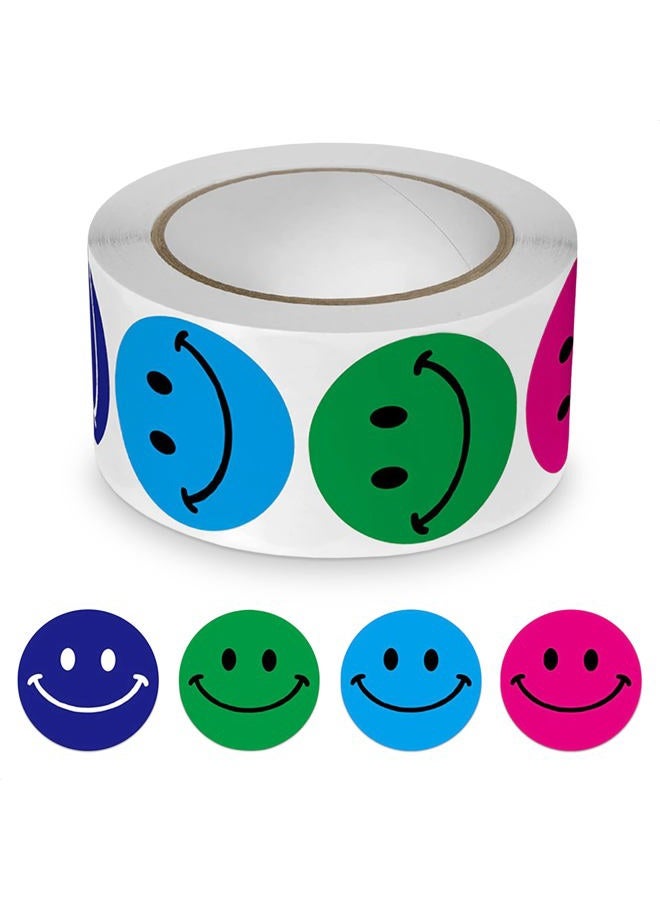 Tesorrio 500 PCS Smiley Face Stickers - Roll of Removable Colorful Happy Face Sticker Encourage Smile Labels for Teacher Students Class Kids Little Reward Circle Self Adhesive Paper Pieces Teaching Supplies - Image 1