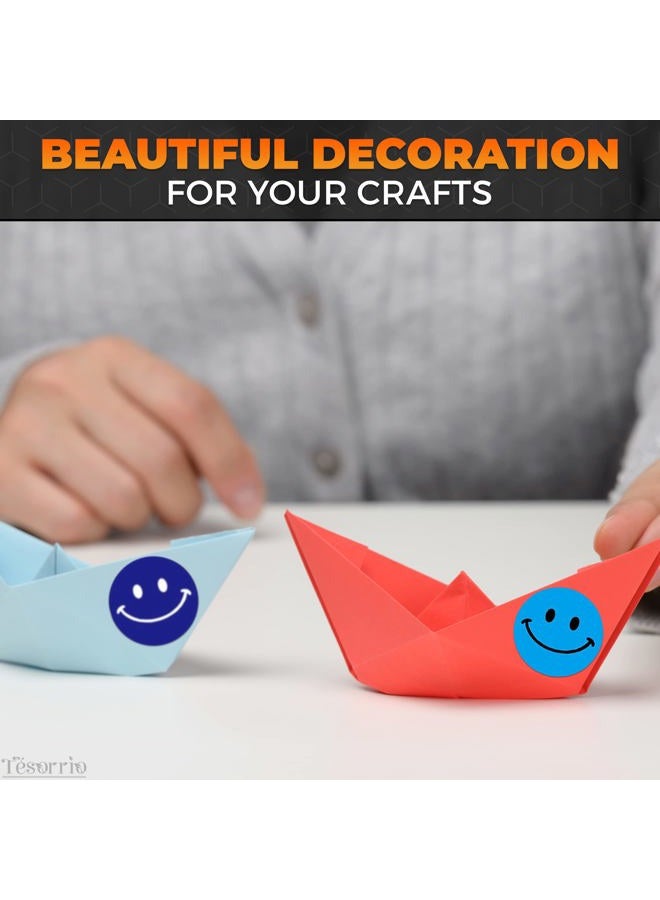 Tesorrio 500 PCS Smiley Face Stickers - Roll of Removable Colorful Happy Face Sticker Encourage Smile Labels for Teacher Students Class Kids Little Reward Circle Self Adhesive Paper Pieces Teaching Supplies - Image 5