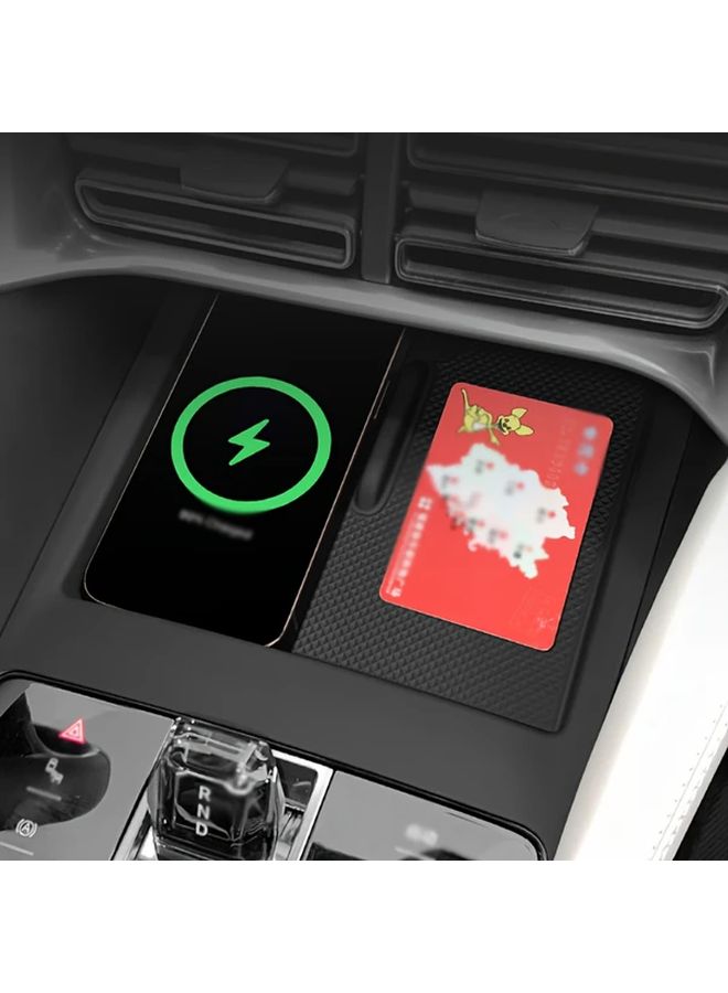 Black Car Center Console Organizer Tray Non Slip Spill Proof Storage for Compatible EVs - Image 4