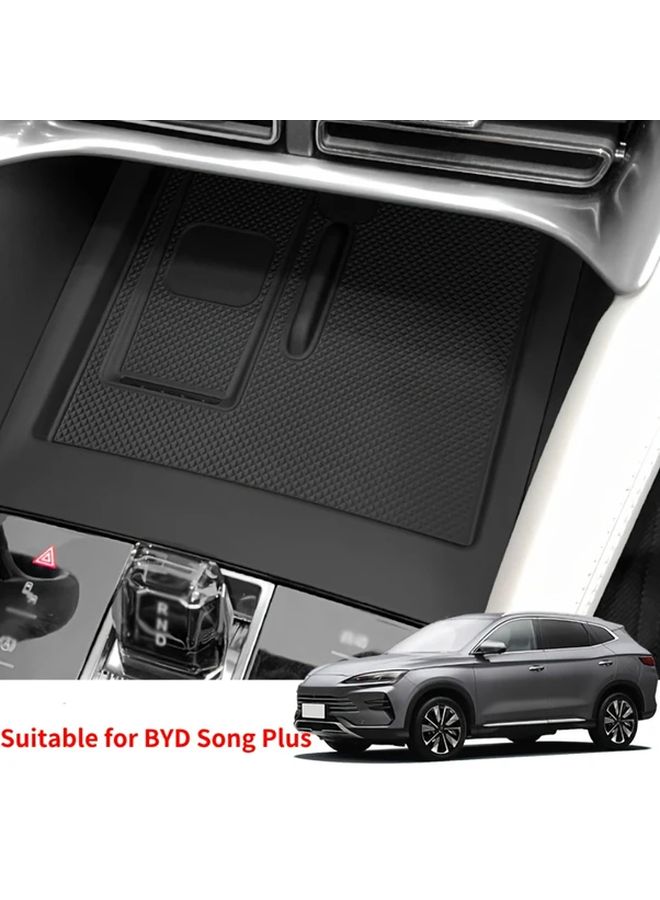 Black Car Center Console Organizer Tray Non Slip Spill Proof Storage for Compatible EVs - Image 1