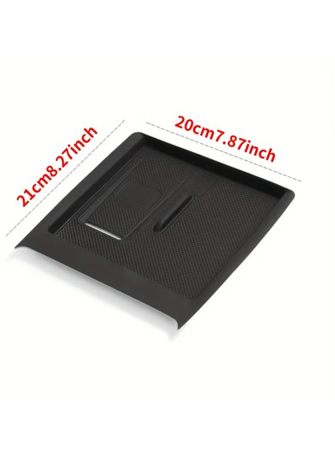Black Car Center Console Organizer Tray Non Slip Spill Proof Storage for Compatible EVs - Image 2