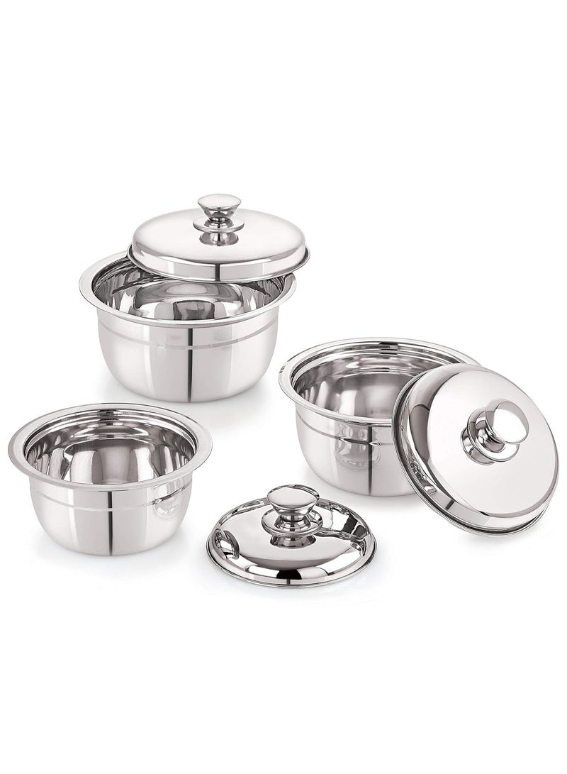 Neelam Neealm Stainless Steel Premier Conical Sauce Pot 3 Pieces with Stainless Steel Lid - Image 2