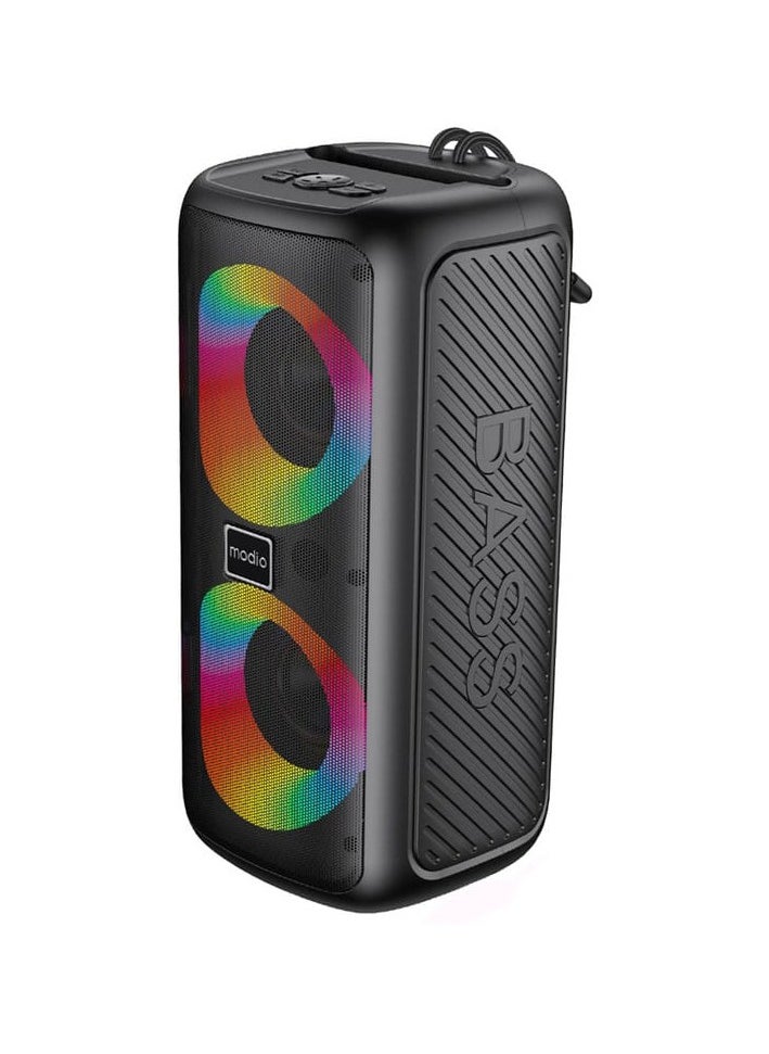 modio - Modio D302 Wireless Portable Speaker Radio Bluetooth Micro Sd Card Rechargeable Dazzling Lights Flashing Play Usb Storage Splash Proof - Image 1