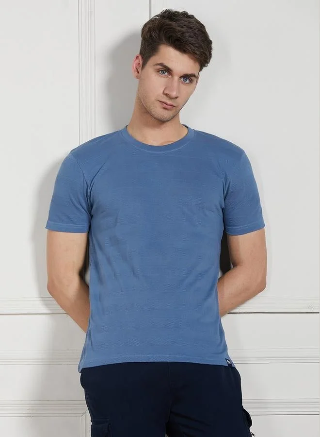 Dennis Lingo Regular Fit Navy Cotton T-Shirt Crew Neck
