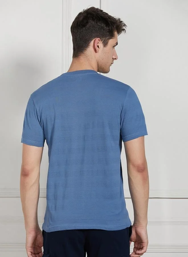 Dennis Lingo Regular Fit Navy Cotton T-Shirt Crew Neck