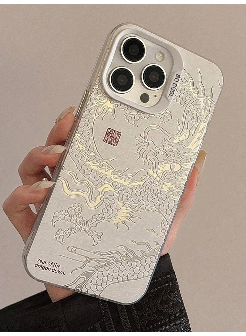 شي إن حافظة هاتف بطراز التنين مع الحظ السعيد حافظة بطراز صيني بالليزر لمهرجان الربيع، مقاومة للماء والصدمات وخدوش  متوافقة مع ايفون 16 برو - Image 2