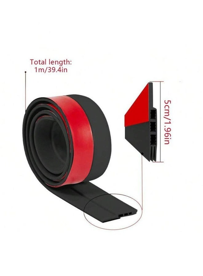 Adhesive Under Door Sweep Weather Stripping Soundproof Rubber Bottom Seal With Wider Strong Adhesion For Interior Exterior Doors Guard Against Drafts Dust Noise Animals Insects 1M Black - Image 4