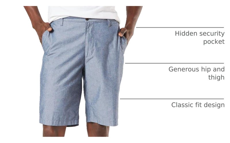 Dockers Men's Perfect Short Classic Fit 10.5", Chambray, 36 - Image 4