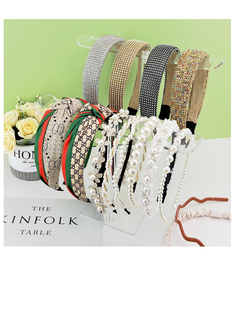 Excefore Clear Headband Holder, Acrylic Headband Organizer Stand, Hairband Display Stand, Hair Accessories Storage Stand, Suitable for Girl Women Gifts - Image 5