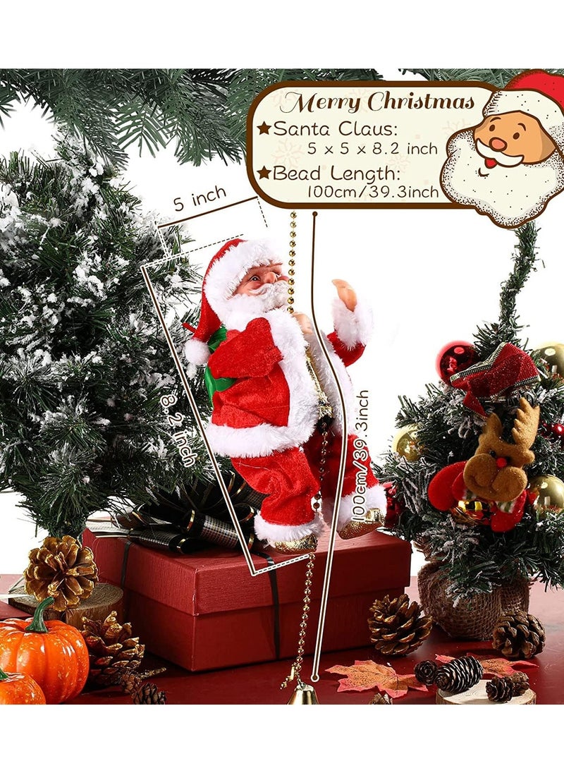 VUCATIN - Electric Climbing Santa Claus Christmas Decoration Electric Climbing Up and Down Ladder Santa Claus with with Music Funny Singing Christmas Tree Decorations Christmas Gift for Kids (C) - Image 1