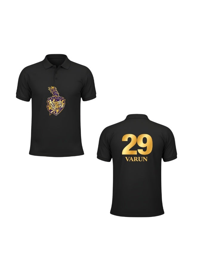 PRINTSHOP4ME Kolkata Cricket Men's Dry-Fit Polo Neck T-Shirt | Soft & Breathable Sportswear | Knight Riders Logo Front & VARUN 29 Back Print | Ideal For Cricket Lovers & Sports Games - Image 2