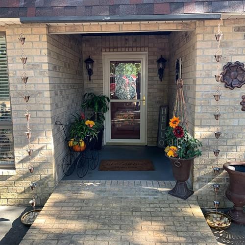 TZSSP Rain Chains Bell Style Gutter Installation – 8.5 ft Bell Style, Weatherproof & Adjustable Rain Chain– Soothing Water Sound (S-Hook Included) - Image 4