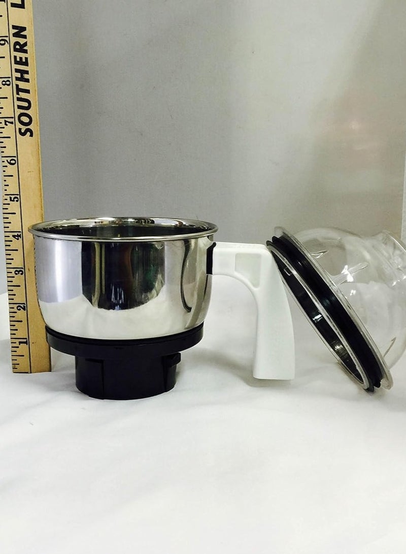 Preethi MGA-504 0.5-L Jar (Steel and Transparent) | Stainless Steel & Glass | Built-in Grinder | Brushed Finish - Image 2