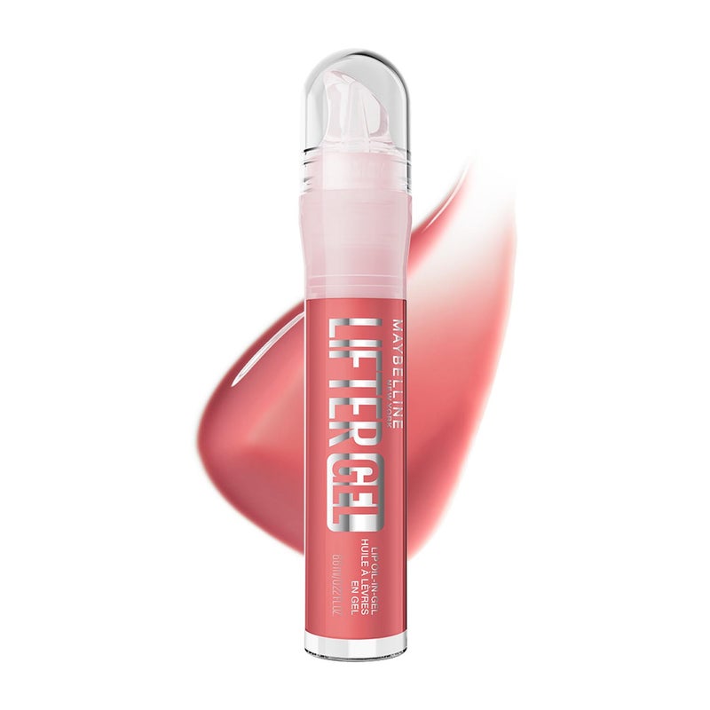 ميبيلين نيويورك Maybelline New York Lifter Gel Oil-in-Gel Lip Gloss 006 Strawberry Shake، لمعان زجاجي، تركيبة مرطبة بحمض الهيالورونيك وزيت الباشن فروت - Image 1