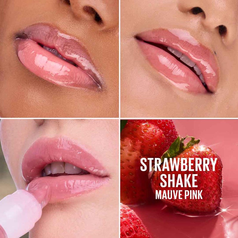 ميبيلين نيويورك Maybelline New York Lifter Gel Oil-in-Gel Lip Gloss 006 Strawberry Shake، لمعان زجاجي، تركيبة مرطبة بحمض الهيالورونيك وزيت الباشن فروت - Image 2