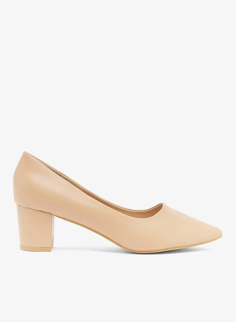 Block Heeled Pointed Pump