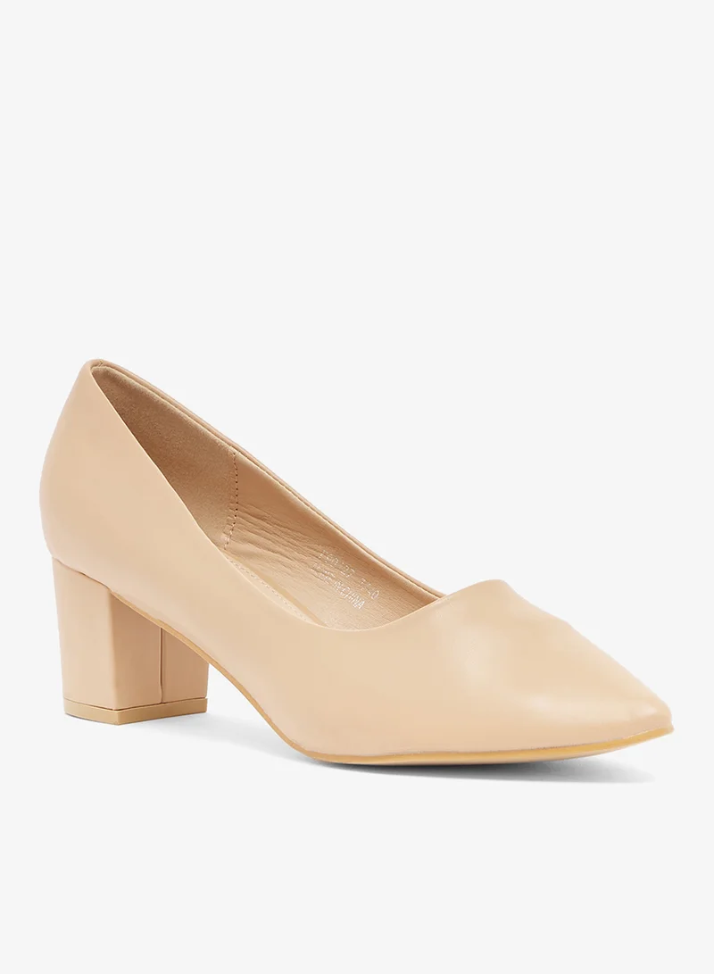 Spot-On Block Heeled Pointed Pump