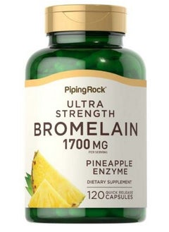 Piping Rock Bromelain Supplement ; 1700 Mg ; 120 Capsules ; Supports Digestive Health ; Pineapple Enzyme ; Nongmo Gluten Free  - Image 1