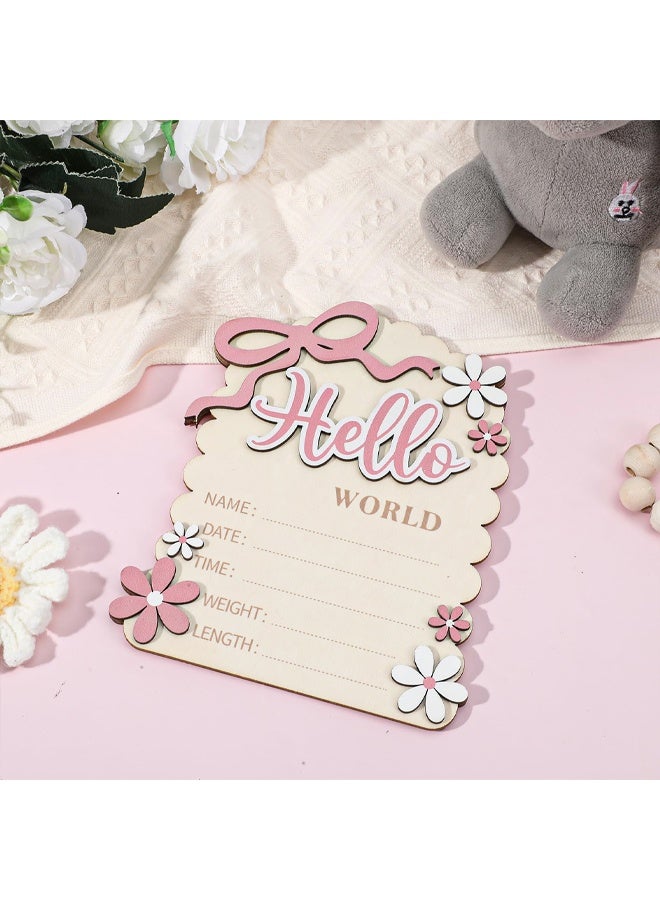 Baby Announcement Sign, Hello World Newborn Sign for Hospital, She’s Here Card, Baby Announcements Ideas, Newborn Photography Props Double Sided - Image 5