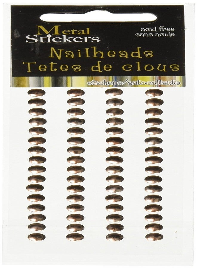 مارك ريتشاردز ملصقات معدنية من مارك ريتشاردز، رؤوس مسامير دائرية 5 مم، 64 قطعة/عبوة - نحاس - Image 1